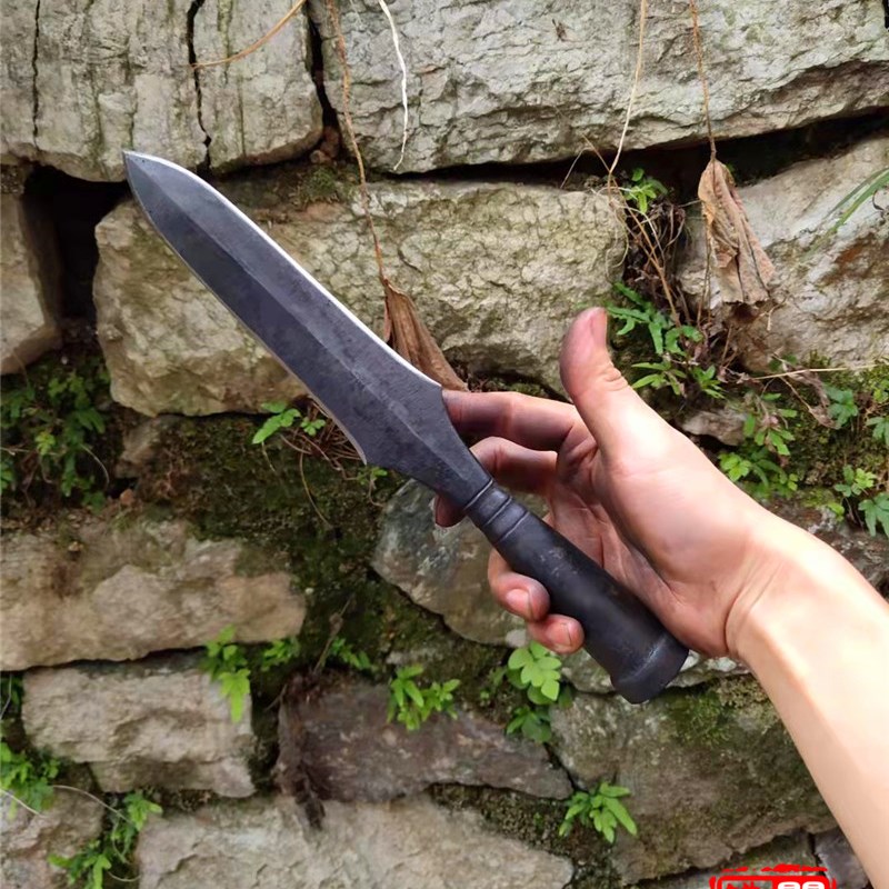 瞿氏铁匠铺 燕尾马槊枪r头矛头汉枪手工一体锻打武术器械材 未开