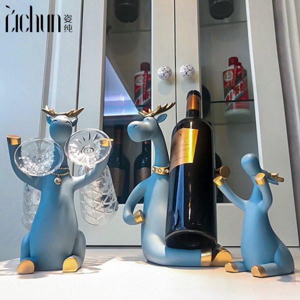 创意红酒架摆件家用客厅酒柜装饰品餐桌面小鹿葡萄酒瓶酒杯收纳架,收纳整理,红酒架,淘宝优惠券,粉丝福利购,淘宝优惠卷
