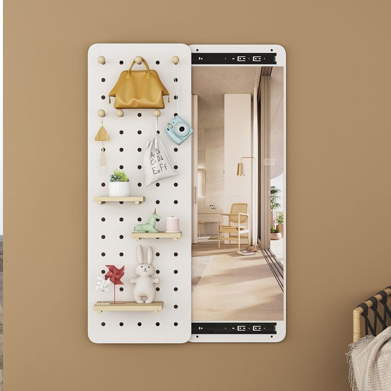 隐形穿衣镜推拉隐藏全身镜子家用可遮挡壁挂贴墙洞洞板Y玄关试衣