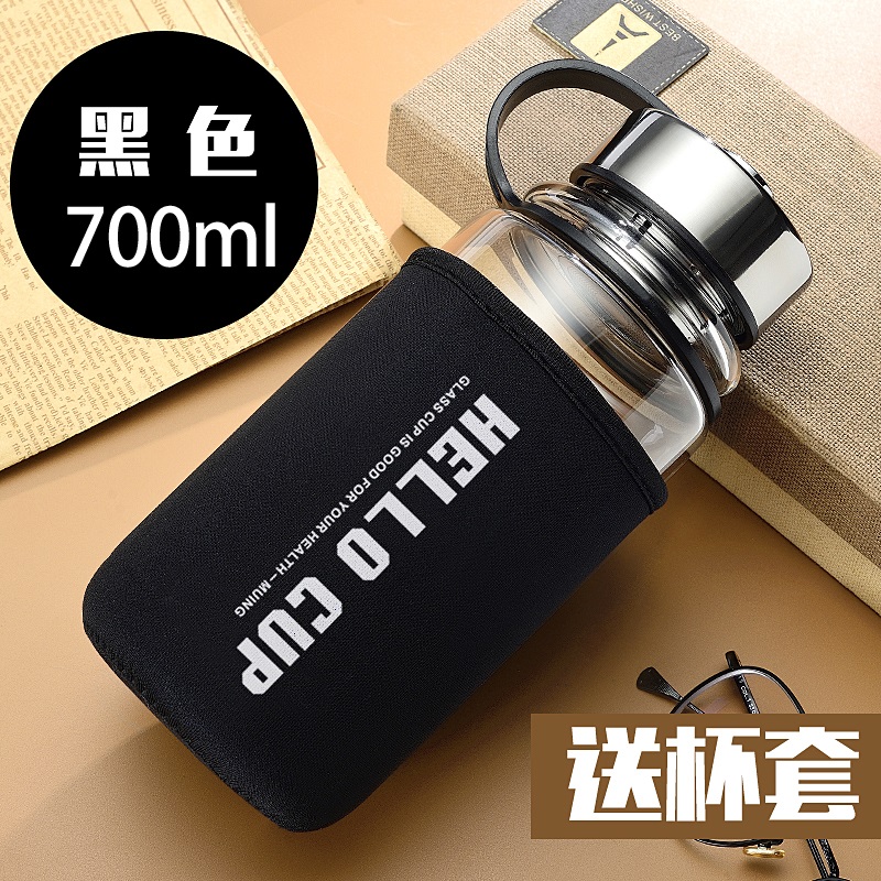 超大容量玻璃杯过滤m水杯男大号随手杯创意泡茶杯便携杯子1000ml