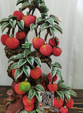 陶瓷工艺品 石湾公仔 荔枝 满堂红 生意兴隆 玄关电视柜边柜