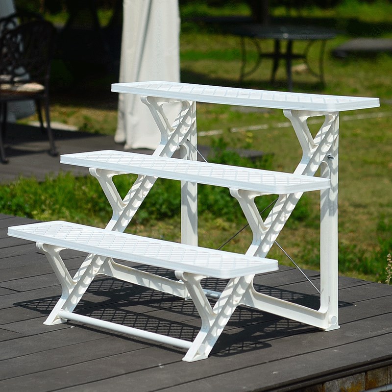 花架子多层阶梯式阳台置物架客厅户外落地L梯形铁艺室外多肉花盆