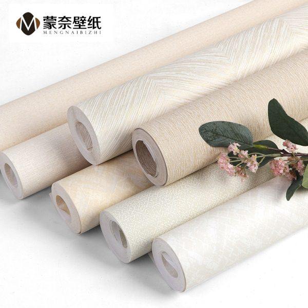 纯色无纺布素色布纹亚麻墙纸店铺装修北欧客厅卧室刷胶壁纸非自粘