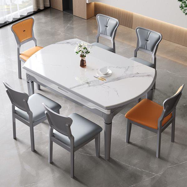 岩板餐桌现代简约家用小户型意式轻奢可伸缩折叠方圆两用实木饭桌,住宅家具,岩板餐桌,淘宝优惠券,粉丝福利购,淘宝优惠卷