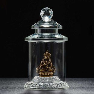 贡台家用供桌透明水晶玻璃防尘玻璃罩铜像小型底座摆件
