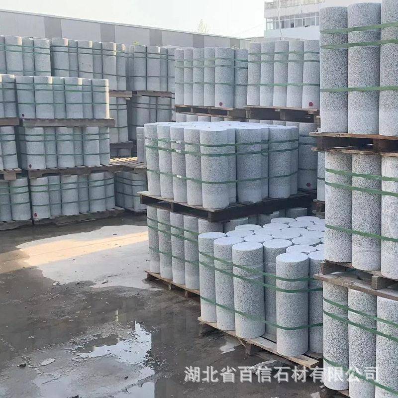 芝麻灰芝麻白路障石车阻石挡车柱石材花岗岩车挡石市政工程推荐
