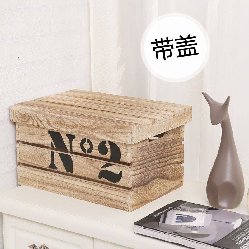 带盖收纳实木条箱复古桌面杂物整理装饰筐家用摄影储物做旧木箱子,收纳整理,收纳箱,淘宝优惠券,粉丝福利购,淘宝优惠卷