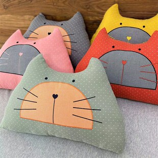卡通儿童纯棉水洗棉抱枕沙发客厅腰靠垫床头靠背枕头办公室午睡枕