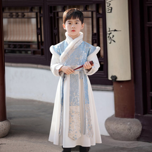 男童汉服冬款2023新款儿童秋冬中国风唐装男孩加厚古风拜年服冬季