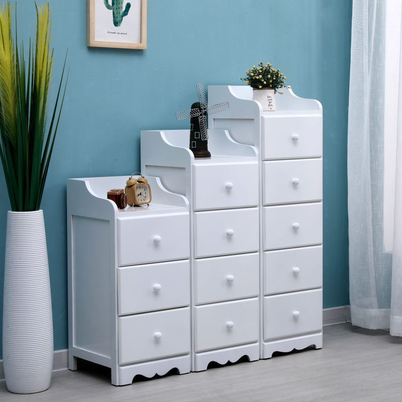 欧式收纳整理储物柜实木窄柜夹缝柜抽屉床头柜边柜迷你20/25/30宽