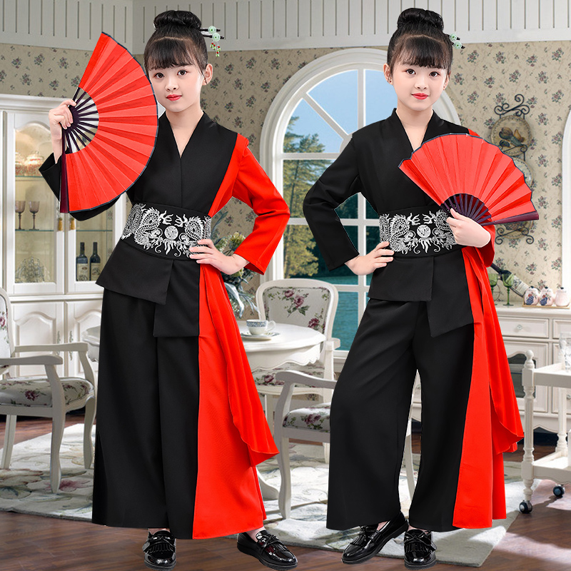 儿童国潮武侠风模特走秀礼服中国风车模舞台演出服T台西装侠客行