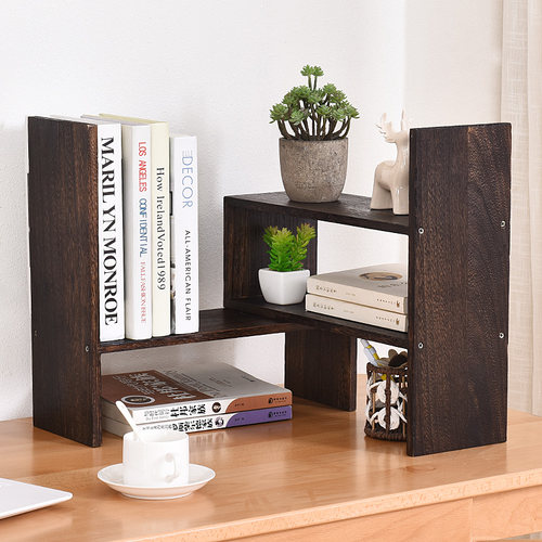 实木桌面置物架抽屉式办公用品收纳架文件整理架学生桌上书架书柜