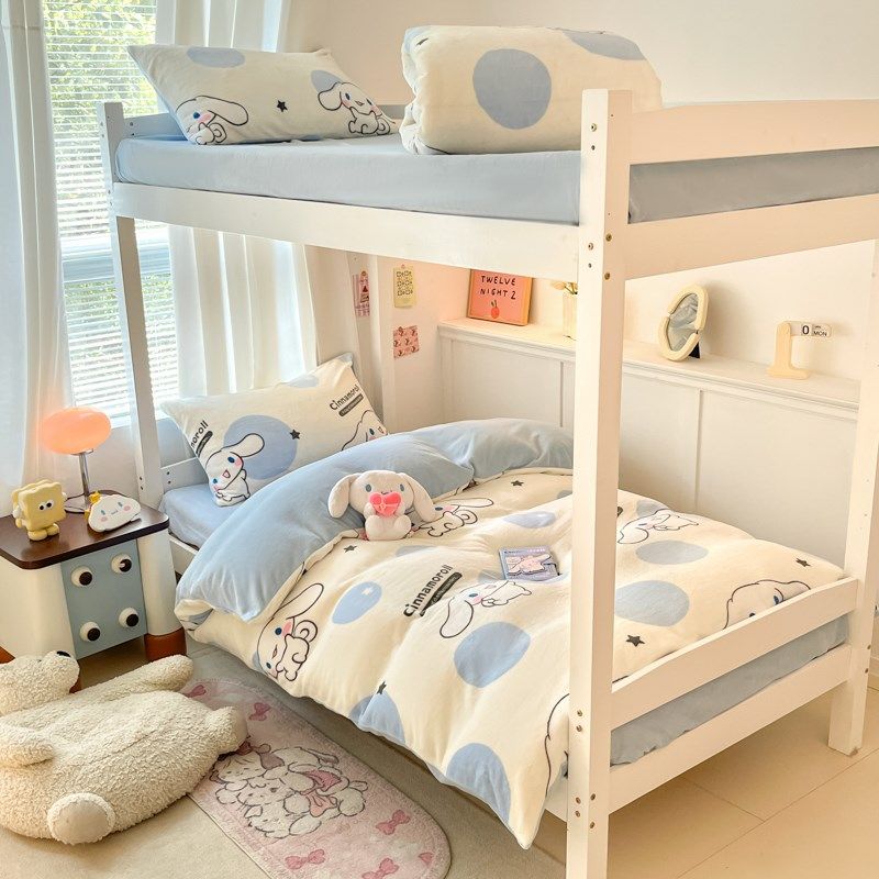 牛奶绒毛茸茸男童床品4四件套初中生宿舍男生1米2床上三件套床品,床上用品,学生床品套件,淘宝优惠券,粉丝福利购,淘宝优惠卷