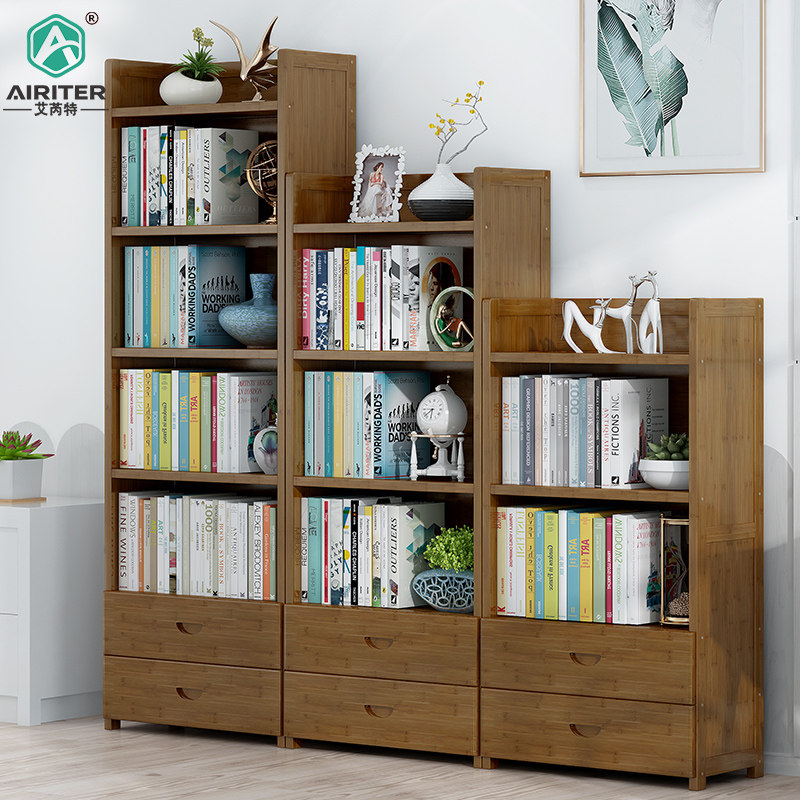 书架落地实木儿童简易书柜省空间学生桌上多层收纳架办公室置物架