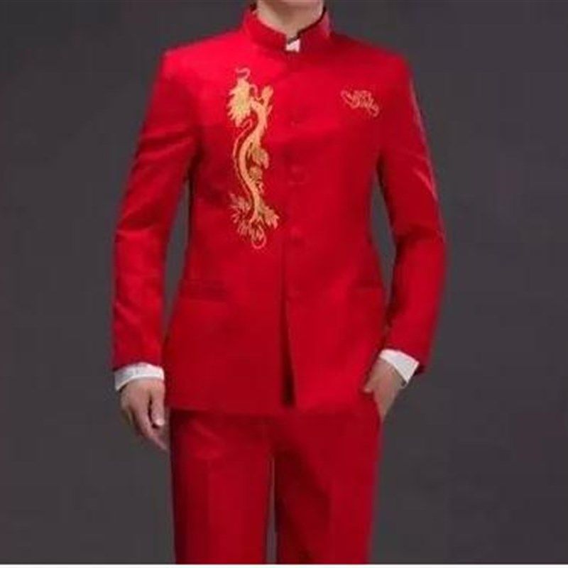 儿童中山装表演服合唱服民国学生装五四青年男童演出服白色民族风