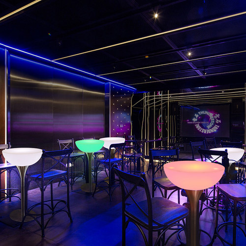 发光酒吧桌椅组合创意散台桌户外休闲高脚桌清吧圆形小茶几吧台桌