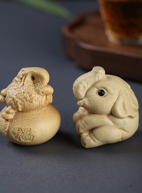 手工老料实心竹玉竹金丝竹竹根葫芦挂件象文玩手把玩件竹根雕刻件