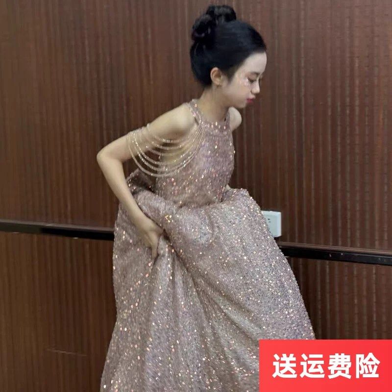 女童礼服轻奢小众高端新款夏季舞台主持钢琴演奏演出服森系连衣裙