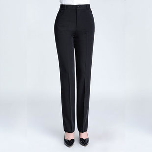 小脚黑色正装 工装 裤 西裤 职业西装 女修身 高腰直筒长裤 新款 工作裤