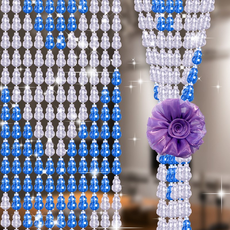 家用防蚊珠帘免打l孔塑料挂帘葫芦门帘玄关装饰夏季珠子水晶隔断