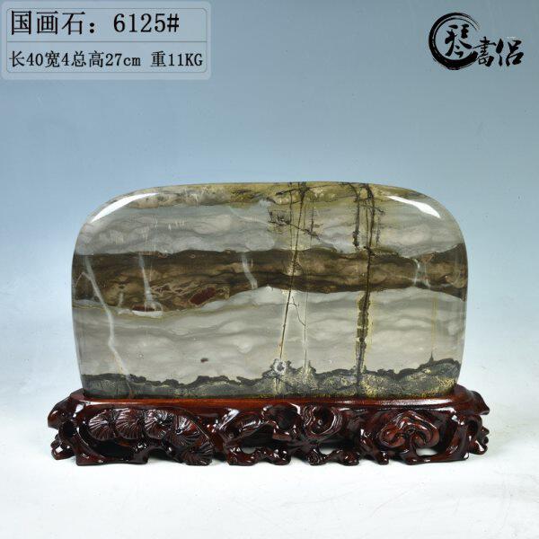 草花石国画石6125号 奇石观赏石头摆件工艺品客厅家居饰品