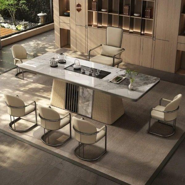 现公室茶桌茶台一体桌 会客室洽谈公喝茶岩板茶台桌椅组合,商业/办公家具,茶台/茶桌,淘宝优惠券,粉丝福利购,淘宝优惠卷