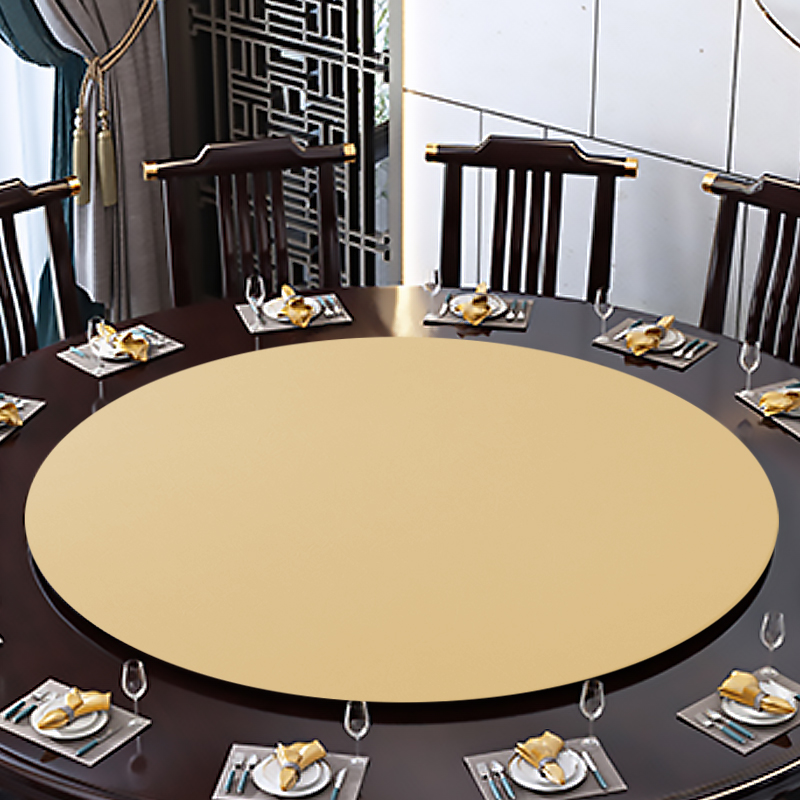 简约酒店保护罩圆玻璃转盘套纯色转盘罩K餐厅桌布弹力布白色宴会
