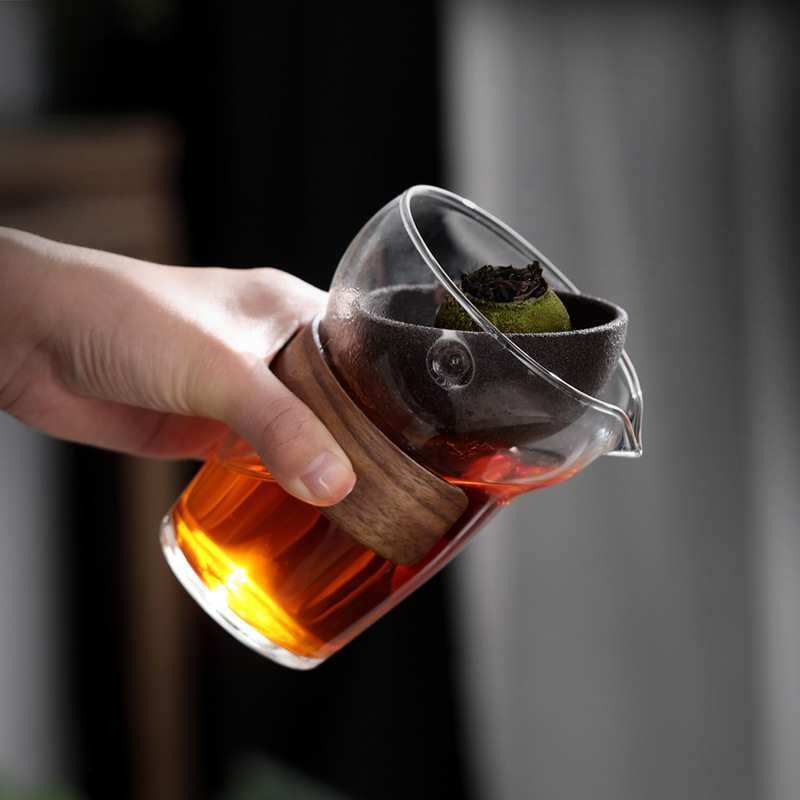 小青柑泡茶壶茶水分离无孔过滤冲茶器M玻璃公道杯耐热茶具