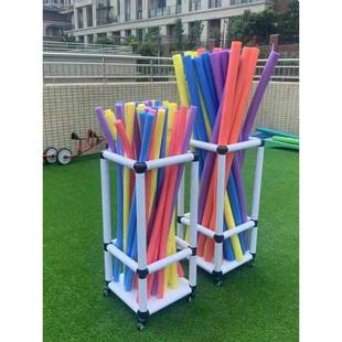 面条棍收纳车幼儿园海绵棒收纳架儿童体操垫收纳车带万向轮可移动