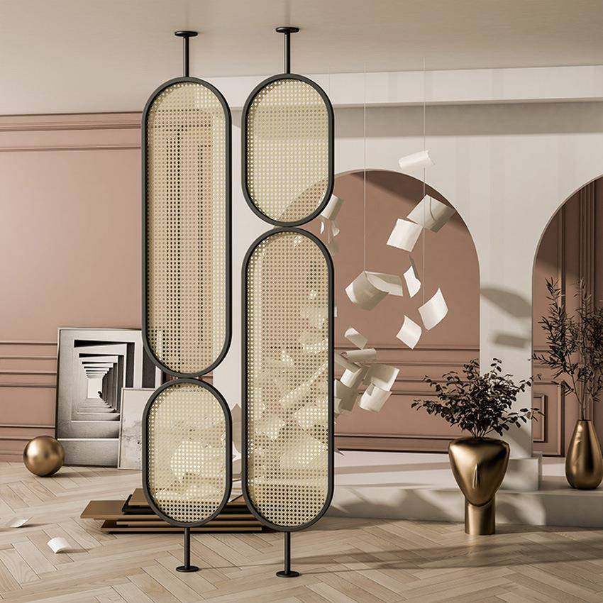 藤编屏风家用装饰铁艺玻璃隔断客厅轻奢玄关简约现代入户隔断墙,清洗/食品/商业设备,风口/风叶/风机配件,淘宝优惠券,粉丝福利购,淘宝优惠卷