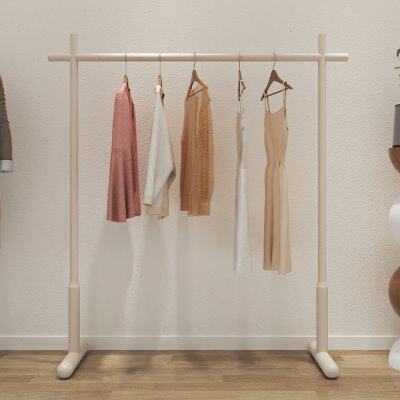 晾衣架落地家用房间卧室内简易置衣架高级客厅网红奶油风挂衣杆