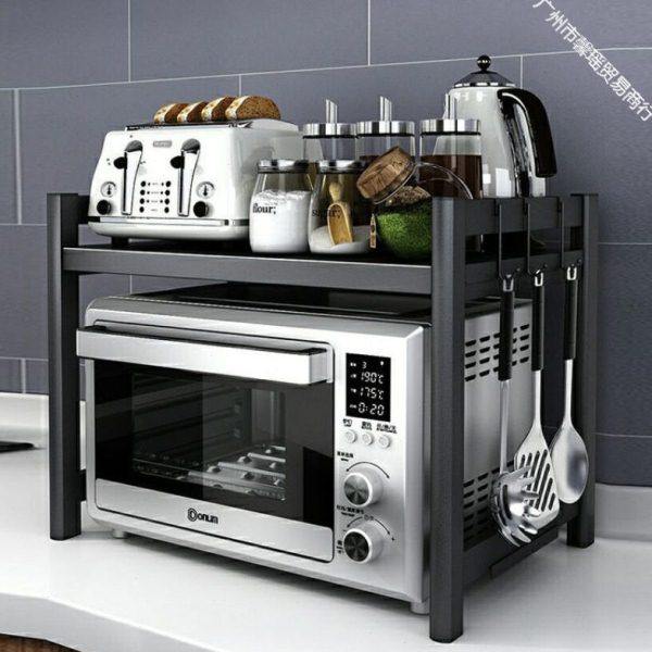 可伸缩厨房置物架微波炉架子烤箱收纳家用双层台面桌面多功能储物,厨房/烹饪用具,微波炉置物架,淘宝优惠券,粉丝福利购,淘宝优惠卷