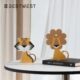 Best 饰品 家居装 west 创意彩绘陶瓷狮子老虎摆件现档轻奢软装