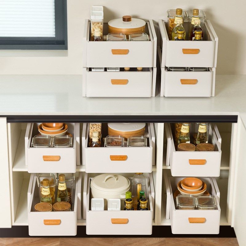 免安装厨房抽拉置物架下水槽分层调料碗碟用品收纳橱柜内抽屉,厨房/烹饪用具,抹布架/厨房清洁收纳架,淘宝优惠券,粉丝福利购,淘宝优惠卷