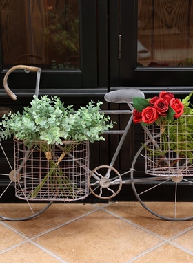 复古壁挂自行车花框模型挂件创意壁饰壁饰酒吧饭厅怀旧装饰品摆件