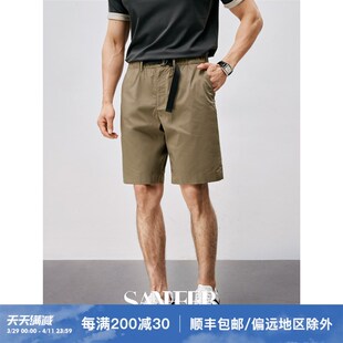 五分裤 夏季 腰带调节休闲短裤 高档抗皱高支棉涤混纺 DBL968 百搭