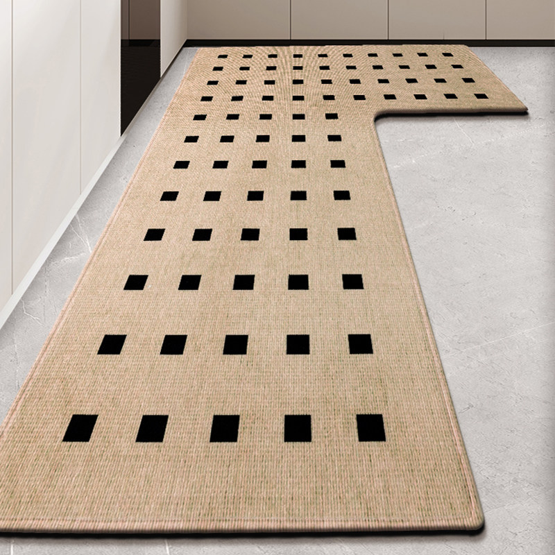 轻奢高级感厨房专用地垫L形整铺脚垫吸水吸油耐脏防滑地毯门口垫,居家布艺,厨房地垫,淘宝优惠券,粉丝福利购,淘宝优惠卷