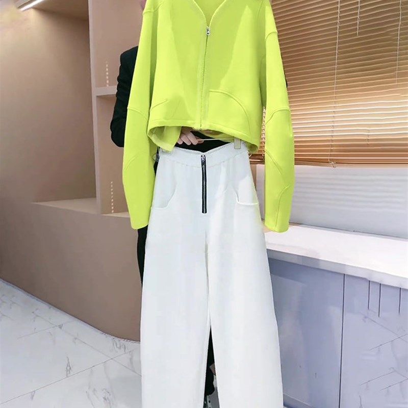 早秋装搭配一整套时尚洋气纯色拉链开衫卫衣女高腰休闲长裤两件套,女装/女士精品,时尚套装,淘宝优惠券,粉丝福利购,淘宝优惠卷