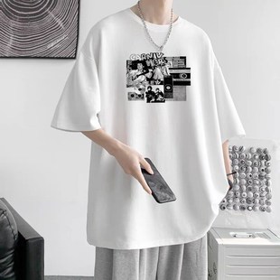 休闲百搭t恤潮流 简约BF风港风宽松半袖 240g重磅2025短袖 男女夏季