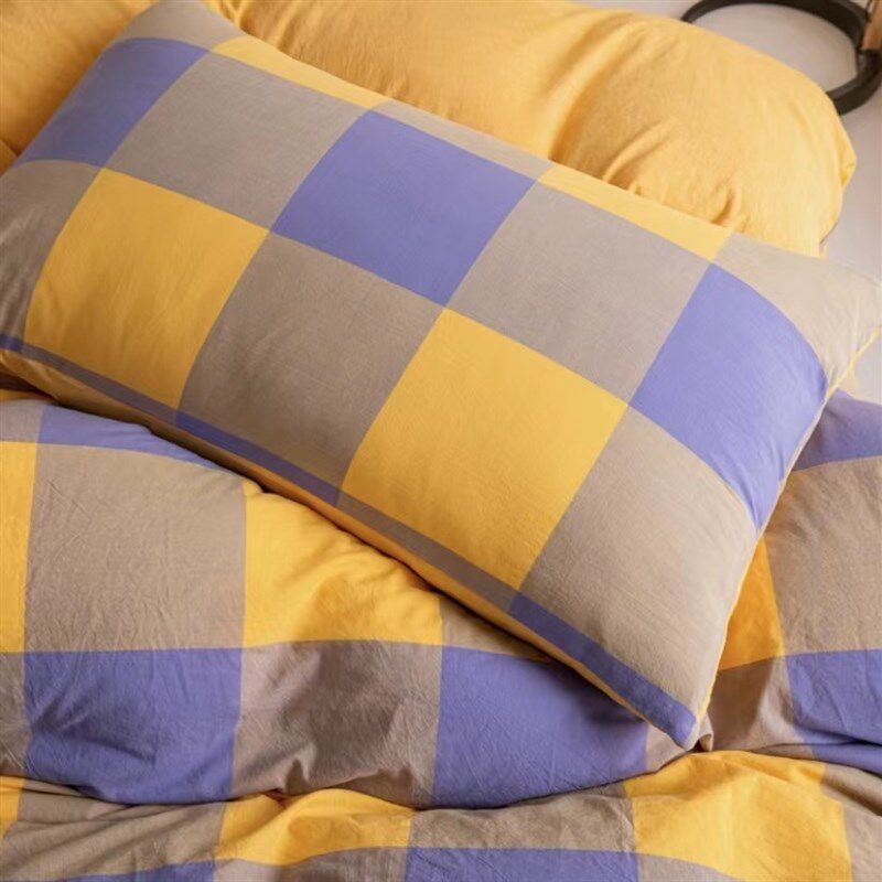 [单枕套2只]纯棉水洗色织工艺单枕套两只床品