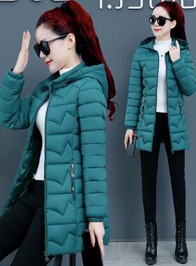 反季羽绒棉服女中长款冬季加厚保暖棉衣修身显瘦棉袄韩版时尚外套