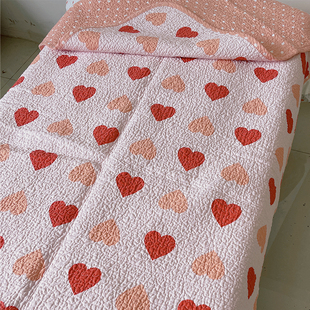 学生宿舍单人床盖纯棉90x200cm双面儿童寝室垫子夹棉防潮床单波点