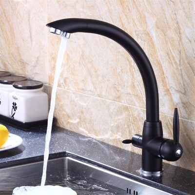 双控双把净水器用厨房水龙头洗菜衣盆防溅增加压冷热混水阀喷洒