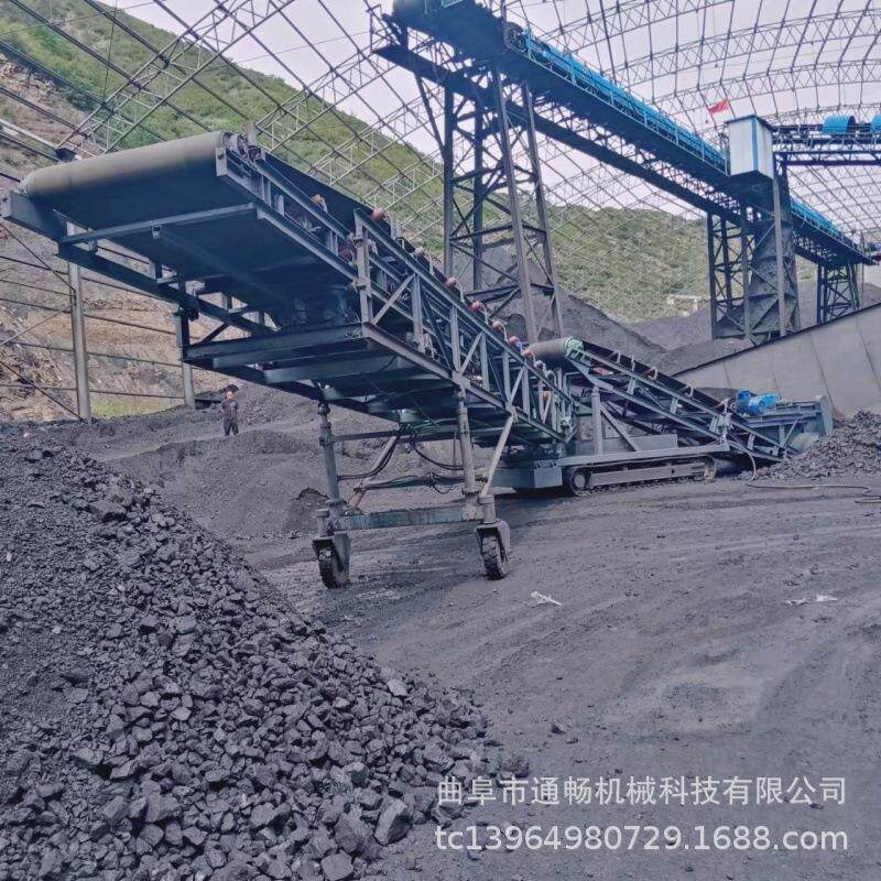 宁武煤炭堆高扒料机 砂石装车螺旋取料装车机 钢制履带行走扒料机