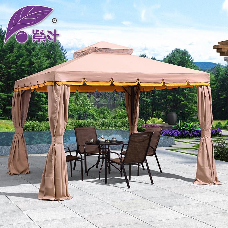 紫叶户外帐篷摆摊用庭院大型活动罗马棚子四脚伞帐篷遮阳棚雨棚