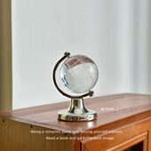 饰礼物 地球仪」迷你水晶地球仪摆件桌面装 「无聊了 摆个小小