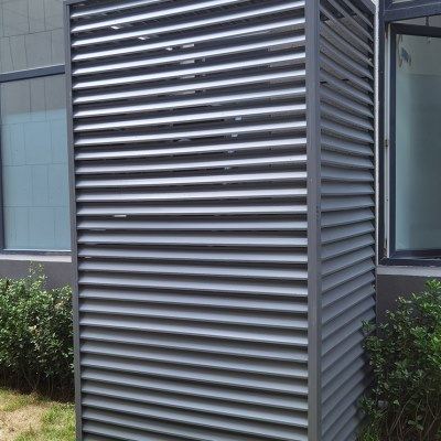 定做铝合金百叶窗空调外机保护罩室外防雨百叶格栅网通风围栏厂家