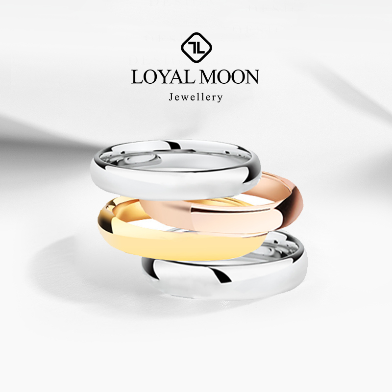 玫瑰金戒指情侣一对简约钨金单身食指尾戒个性男T士反光K金素圈女