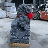 一对石雕石狮青石看门摆件动物雕塑大型汉白玉酒店家用雕塑摆件