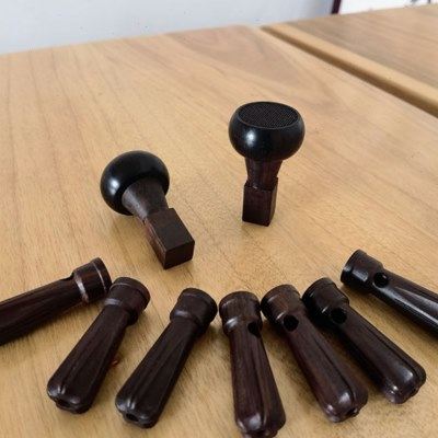 大叶紫檀古琴琴轸雁足好拧不打滑送绒扣古琴通用演奏琴用